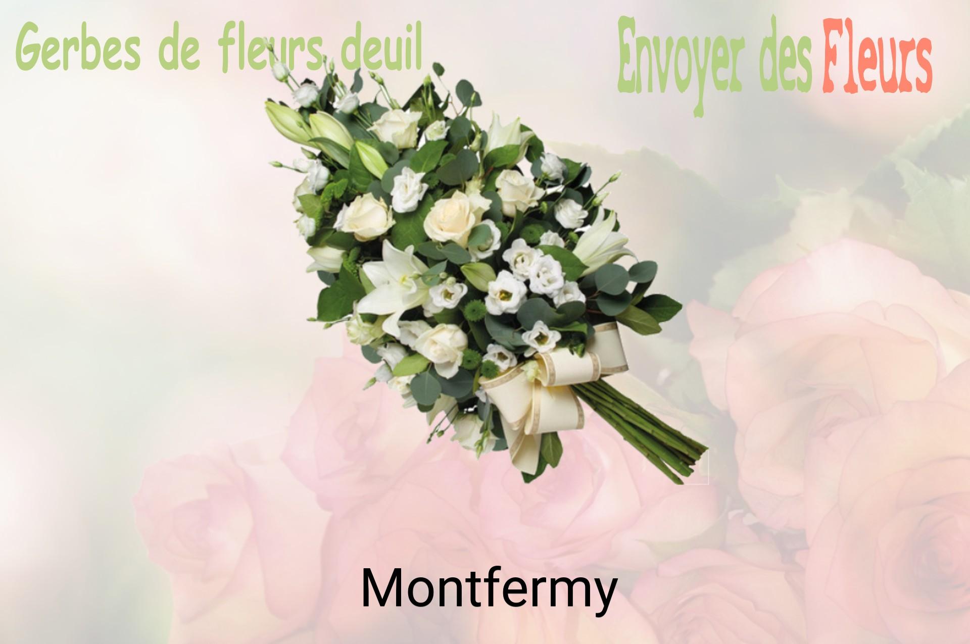 Gerbe de fleurs de deuil livrée à Montfermy